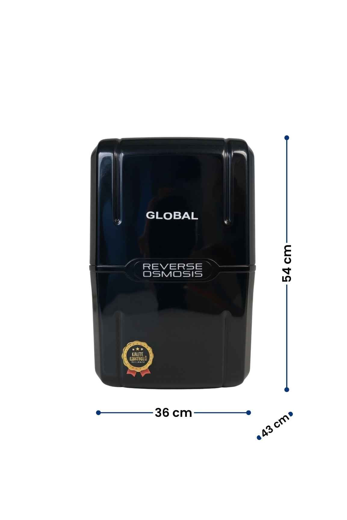 Su Arıtma Cihazı 12lt Kapalı Kasa - 5 Filtreli RO Sistem Ters Ozmoz | Tezgah Altı Su Arıtma Cihazı - Siyah Şeffaf (Üreticiden)