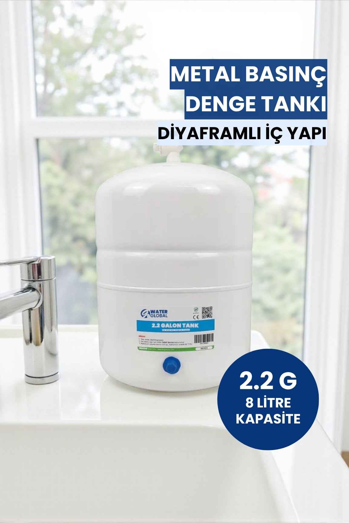 2.2 Galon (8 Litre) Metal Basınç Denge Tankı