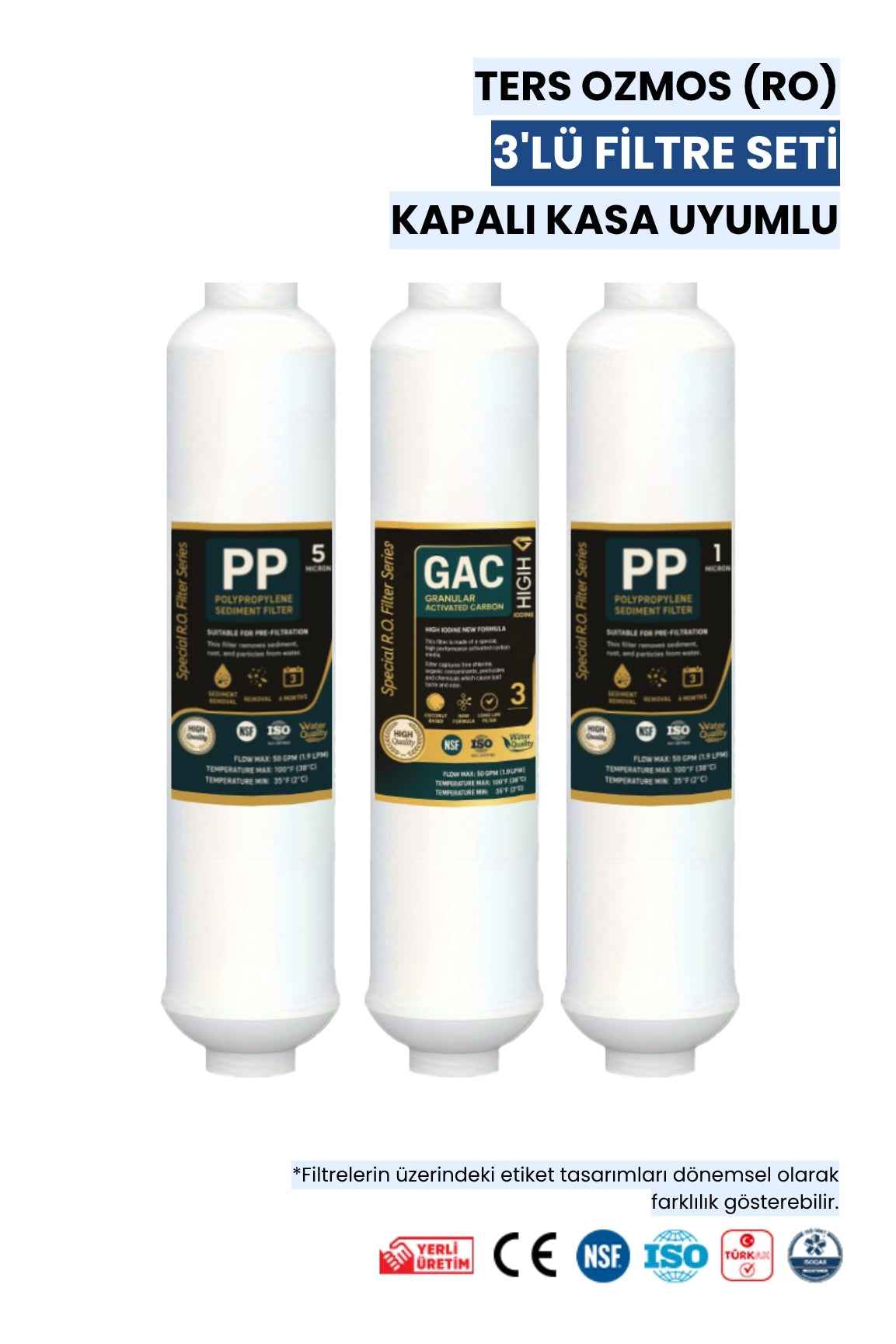 Water Global RO Ön Filtre 3’lü Set-PPS + GAC + PPS-Su Arıtma Filtresi (Üreticiden)