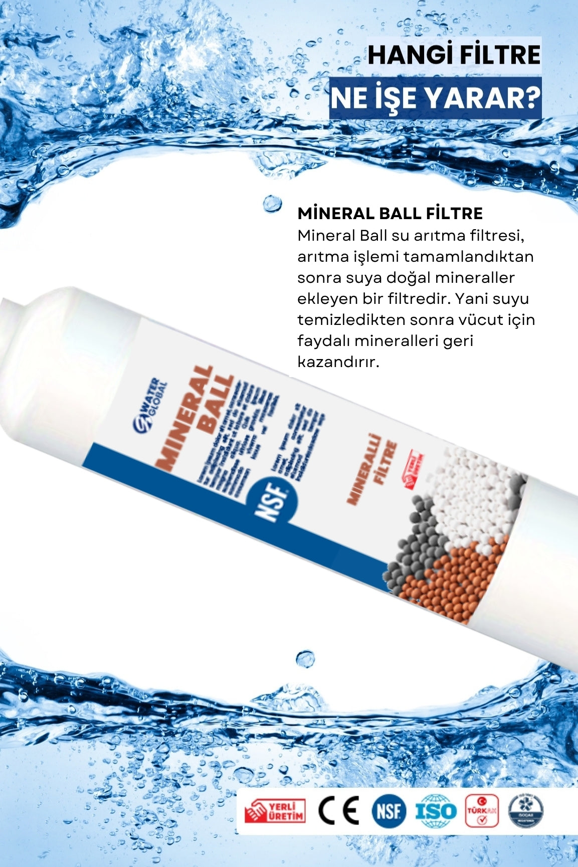 Water Global 6’lı Su Arıtma Filtresi Seti – Dirsek Hediye! - Kapalı Kasa Uyumlu - Ters Ozmos 80GPD