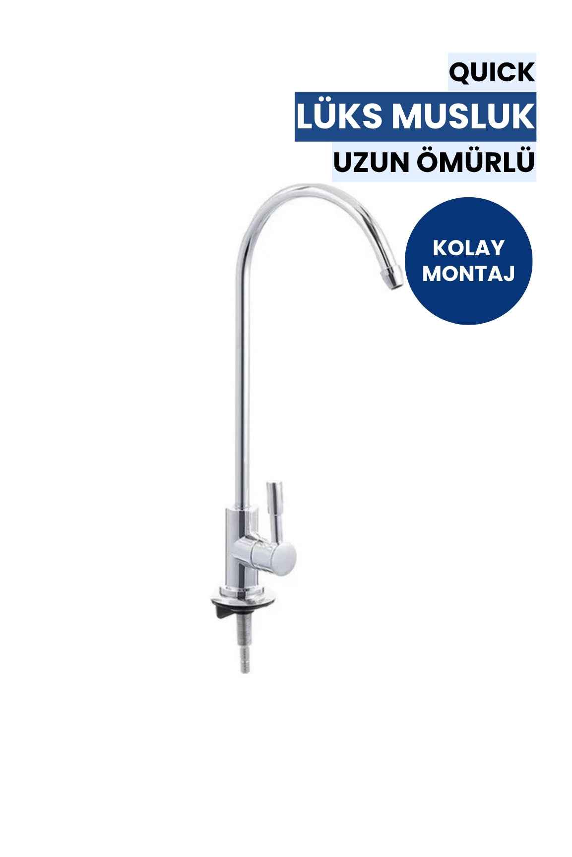 Lüks Quick Bağlantı Su Arıtma Musluğu-Paslanmaz Gövde • Kolay Montaj • Uzun Ömürlü (Üreticiden)