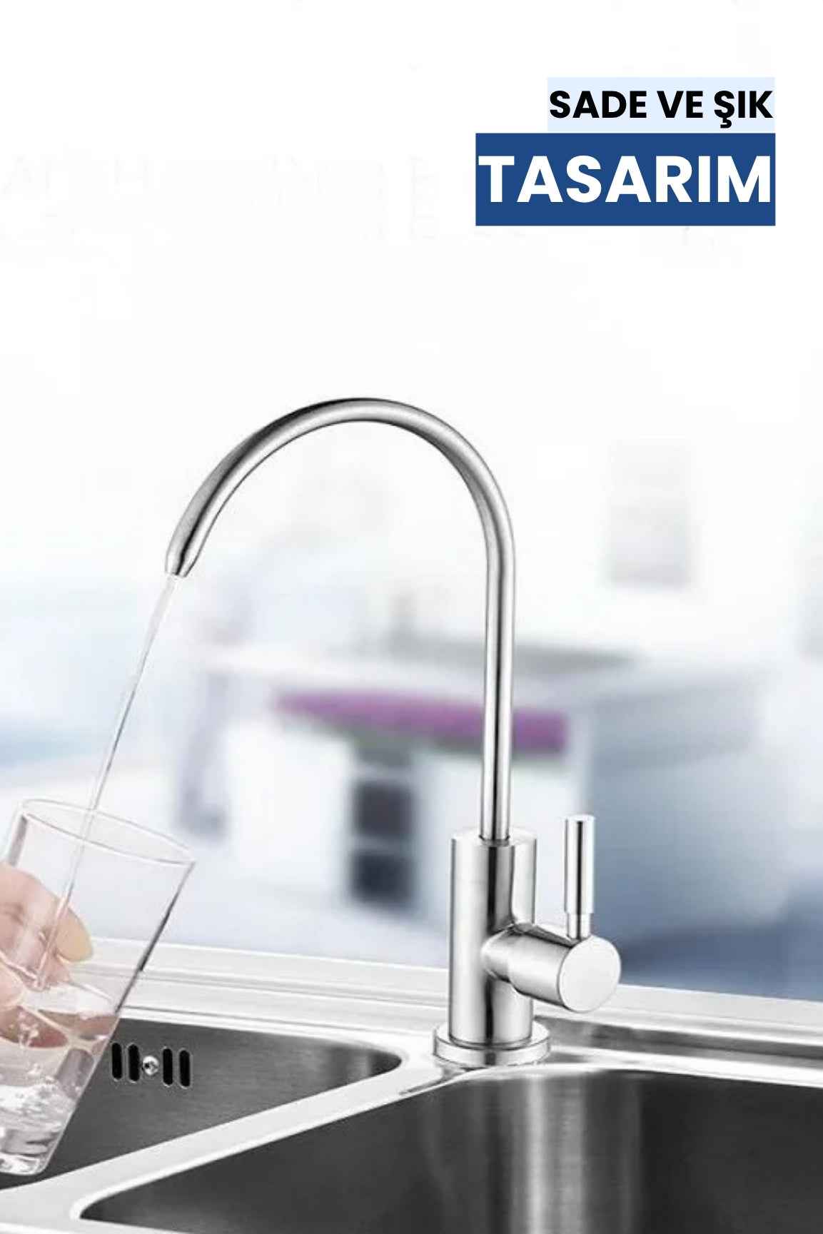 Lüks Quick Bağlantı Su Arıtma Musluğu-Paslanmaz Gövde • Kolay Montaj • Uzun Ömürlü (Üreticiden)