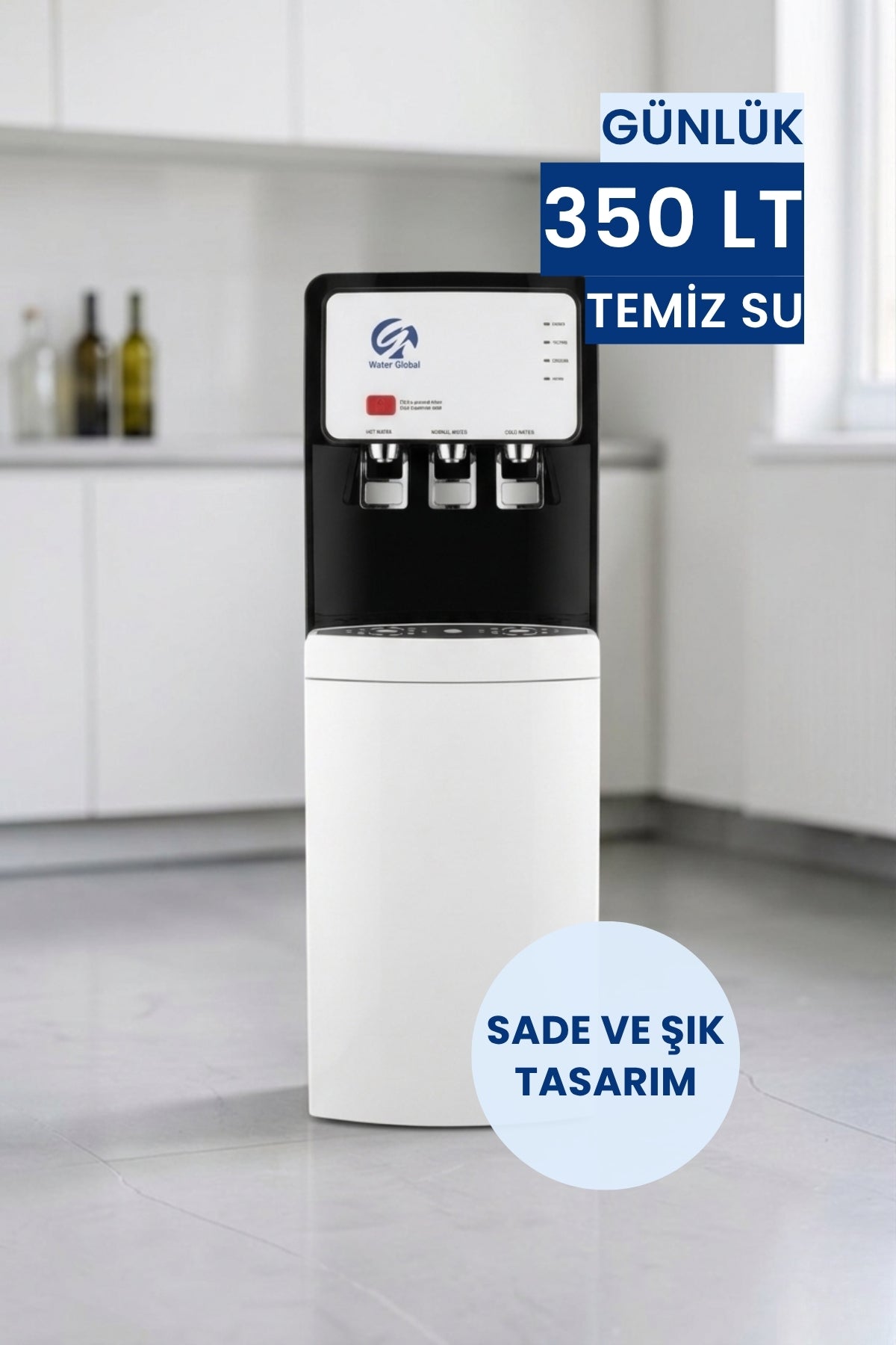 Arıtmalı Su Sebili | Beyaz | UF Sistem | Sıcak, Ilık, Soğuk Su | 375LT Günlük Su (Üreticiden)