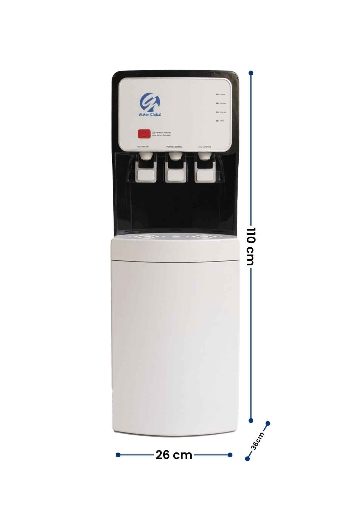 Arıtmalı Su Sebili 100 GPD RO - Sıcak, Ilık ve Soğuk Su - 3 Musluklu Beyaz (Üreticiden)