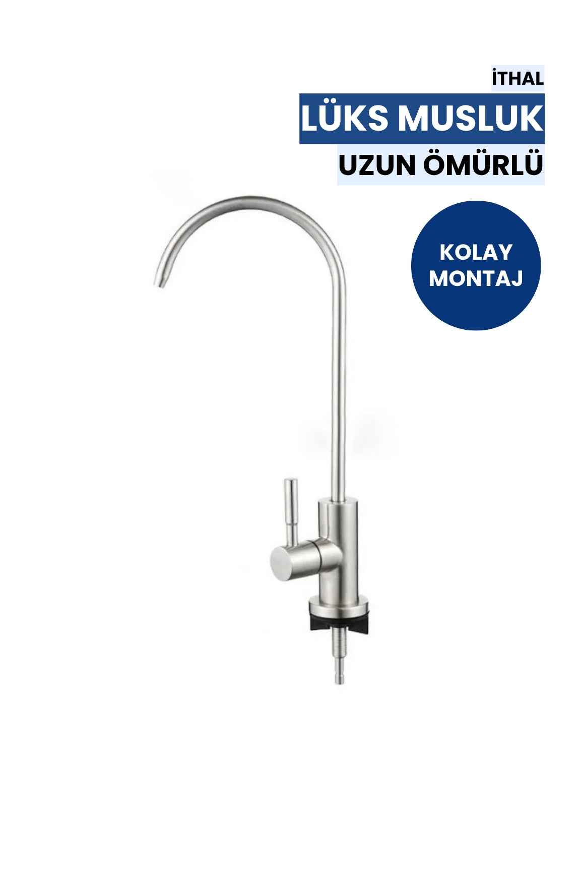 İthal Lüks Su Arıtma Musluğu-Paslanmaz Gövde • Kolay Montaj • Tüm Sistemlerle Uyumlu (Üreticiden)