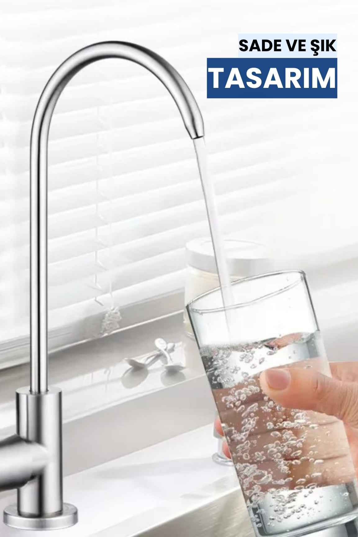 İthal Lüks Su Arıtma Musluğu-Paslanmaz Gövde • Kolay Montaj • Tüm Sistemlerle Uyumlu (Üreticiden)