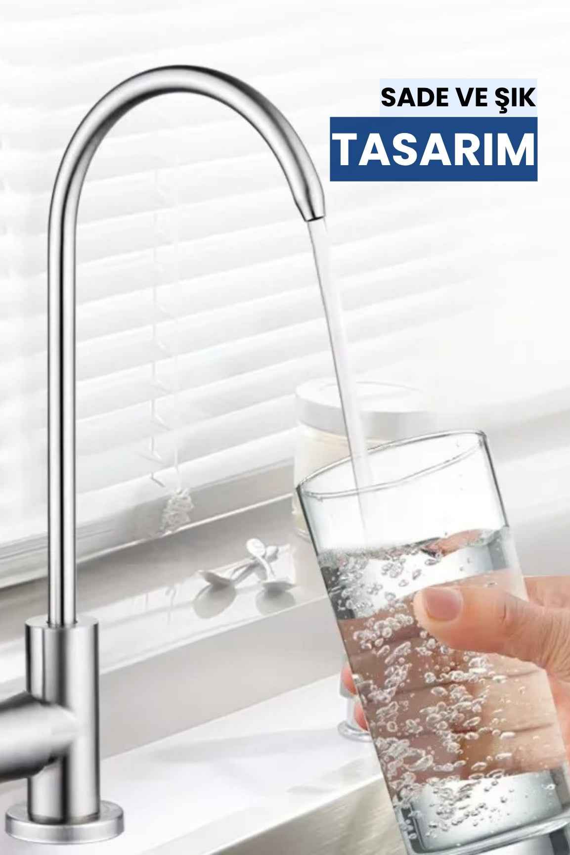 Kuğu Su Arıtma Musluğu-Paslanmaz Gövde • Kolay Montaj • Tüm Sistemlerle Uyumlu (Üreticiden)
