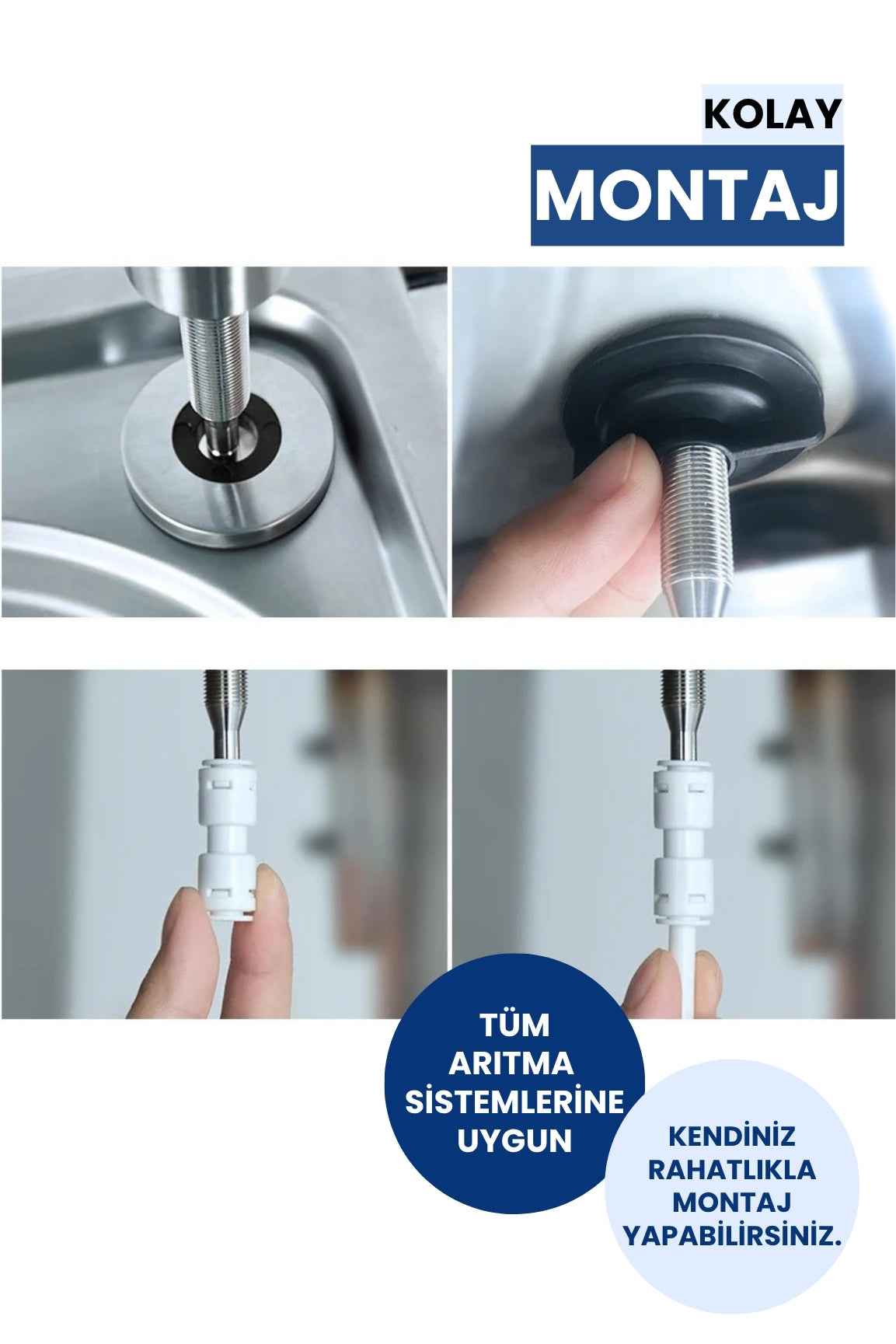 Paslanmaz Lüks Su Arıtma Musluğu-360° Dönebilir • Kolay Montaj • Uzun Ömürlü (Üreticiden)