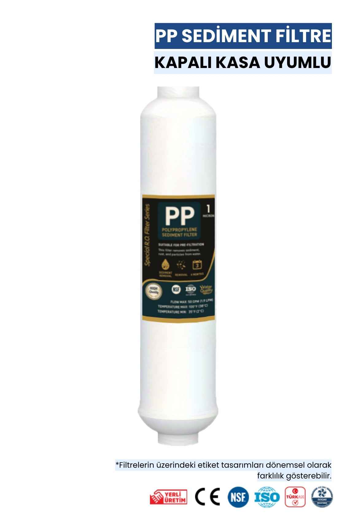 1 Mikron Sediment Filtre – NSF Sertifikalı, Yüksek Hassasiyetli Su Arıtma Filtresi