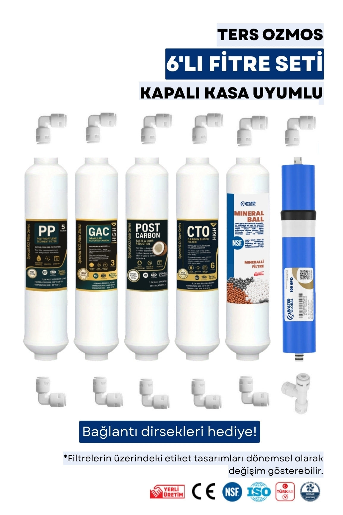 Water Global 6’lı Kapalı Kasa Filtre Seti | 100 Gpd Membran | Coconut Post Karbon (Üreticiden) (Copy)