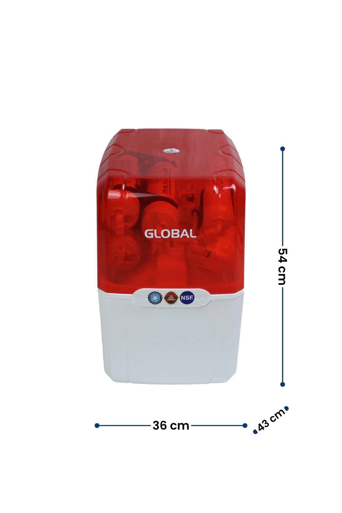 Su Arıtma Cihazı 12lt Kapalı Kasa - Tezgah Altı Su Arıtma Cihazı - 5 Filtreli RO Sistem - Kırmızı
