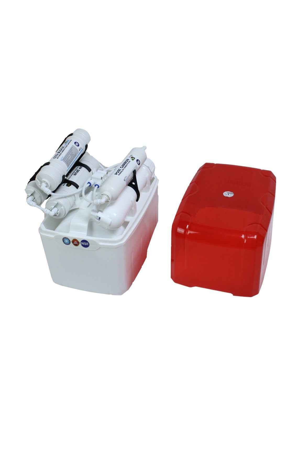 Su Arıtma Cihazı 12lt Kapalı Kasa - Tezgah Altı Su Arıtma Cihazı - 5 Filtreli RO Sistem - Kırmızı