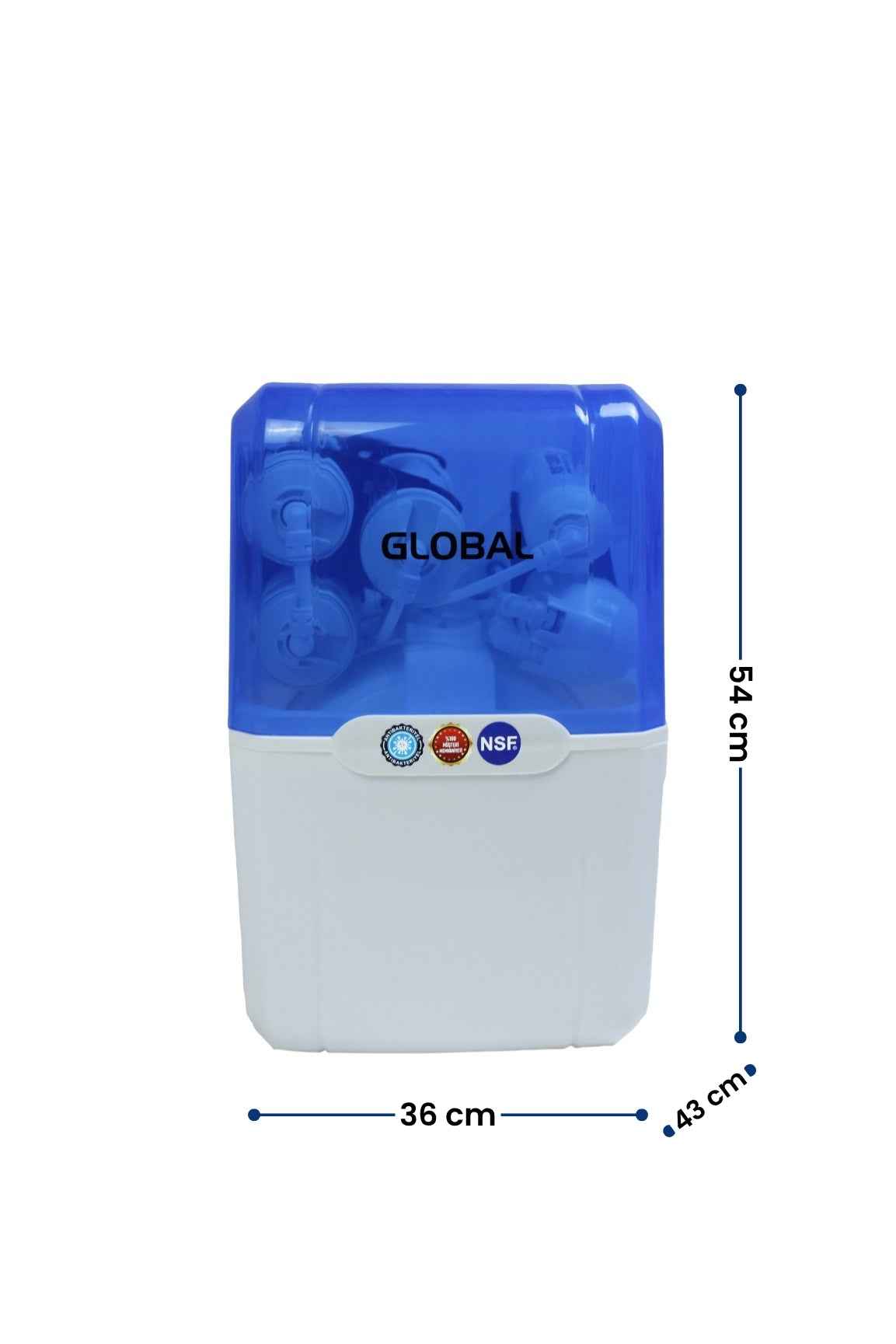 Su Arıtma Cihazı 12lt Kapalı Kasa - 5 Filtreli RO Sistem Ters Ozmoz | Mavi-Beyaz - Tezgah Altı Su Arıtma Cihazı
