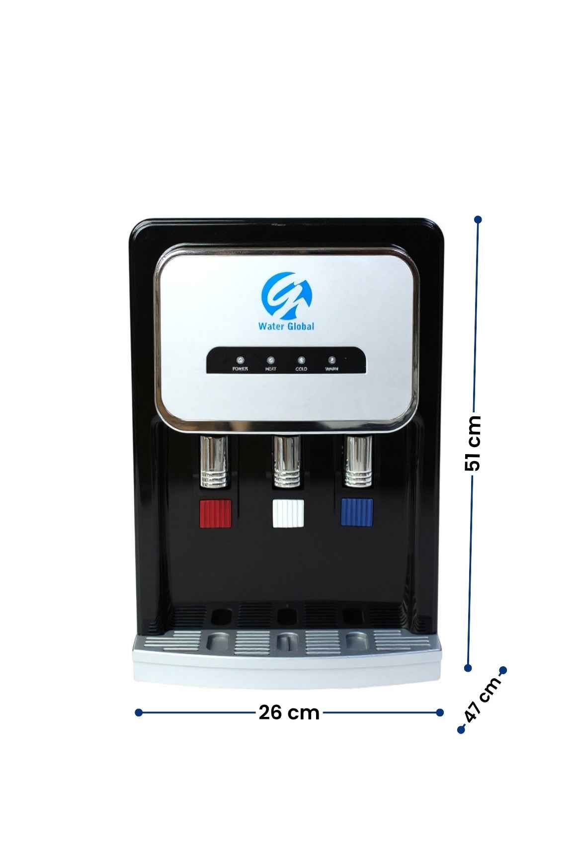 Arıtmalı Tezgah Üstü Su Sebili 100 GPD RO - Sıcak, Ilık ve Soğuk-Siyah (Üreticiden)