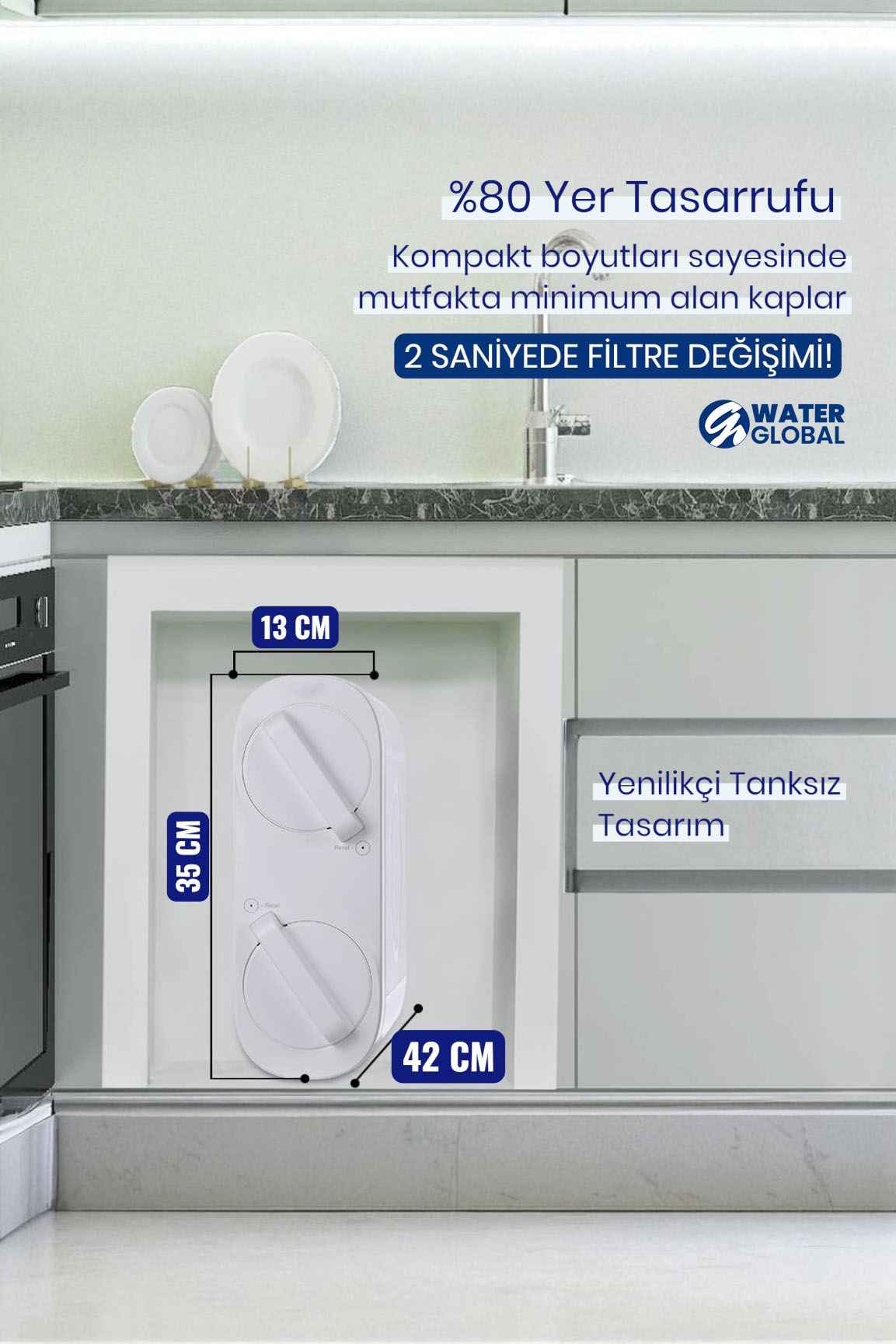 Direkt Akışlı Su Arıtma Cihazı - 800 GPD Tanksız, 5 Aşamalı Arıtıma