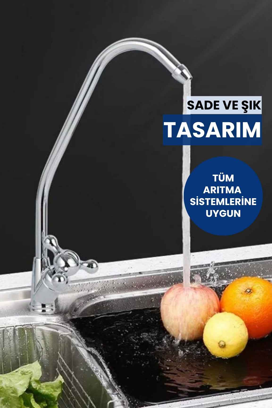 Yıldız Su Arıtma Musluğu-Paslanmaz Gövde • Klasik Tasarım • Kolay Montaj (Üreticiden)